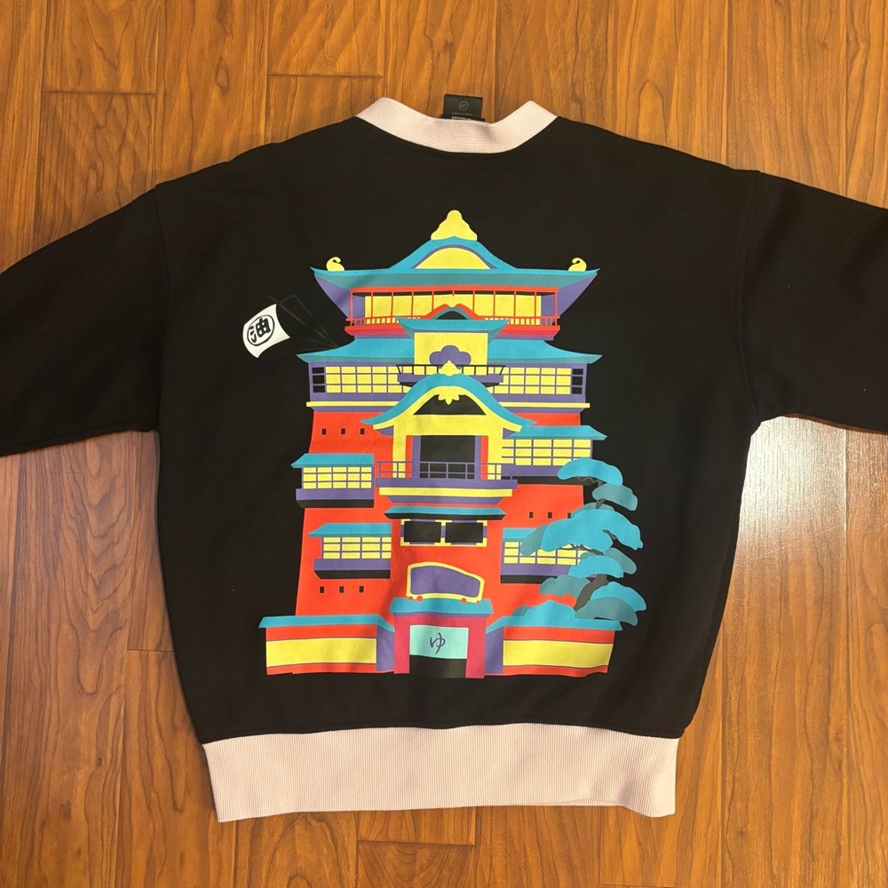 Her Universe Hot Topic Spirited Away Black Cardigan Pink Trim Womens Small - Picture 6 of 6